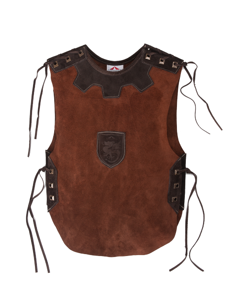 Short knight's tunic leather, darkbrown