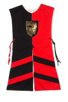 Tunique hraldique lion noir/rouge, taille 2